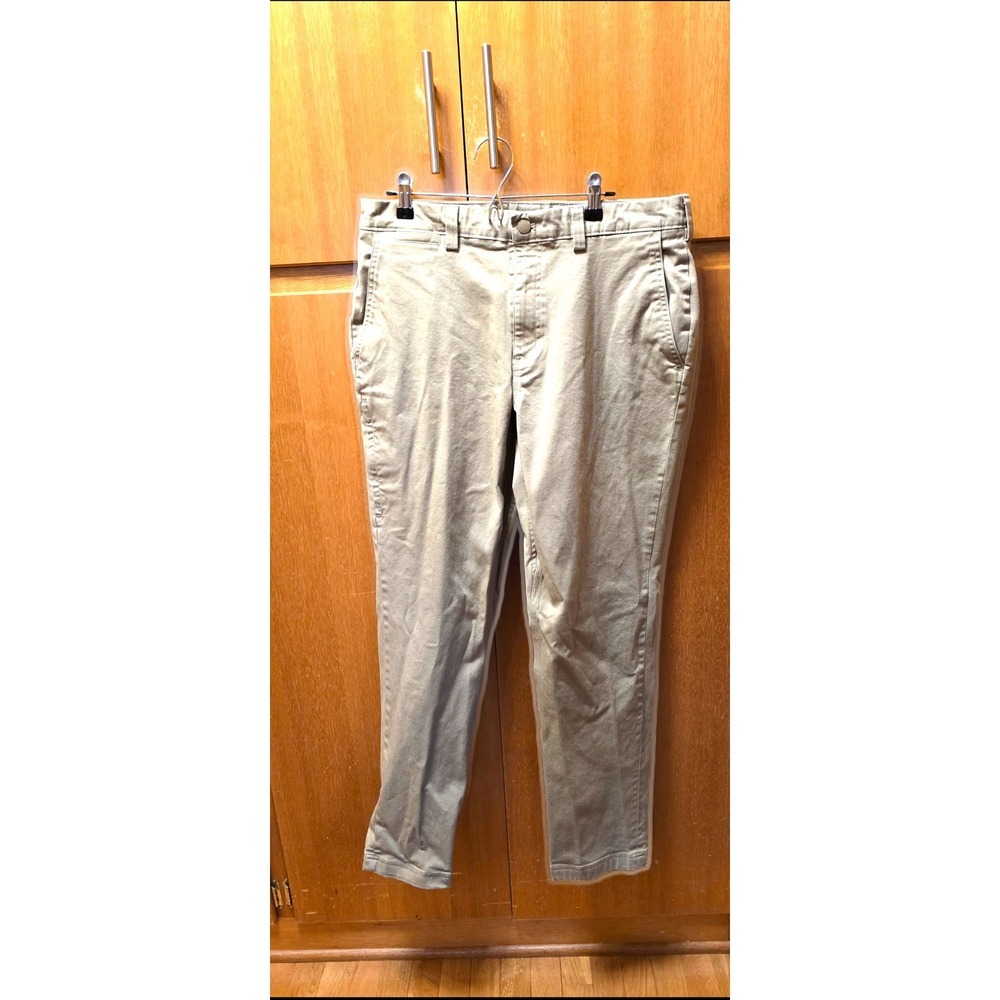 Duluth Trading Co Chino Pants Mens 34x32 Tan‎ Khaki Slim Fit Cotton Casual